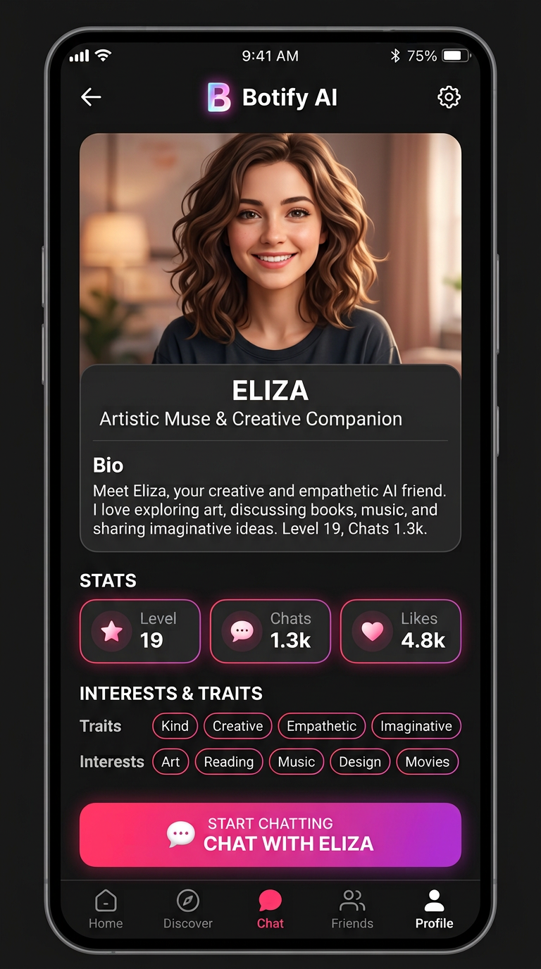 لقطة شاشة لشخصية Botify AI